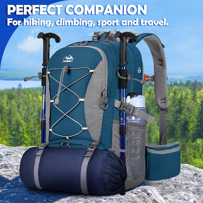 NUBILY 50L Hiking Backpack Waterproof Camping Backpack - Image 7