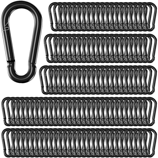 150 Pack 2.36" M6 Spring Snap Hook Carabiners by SEUNGCH