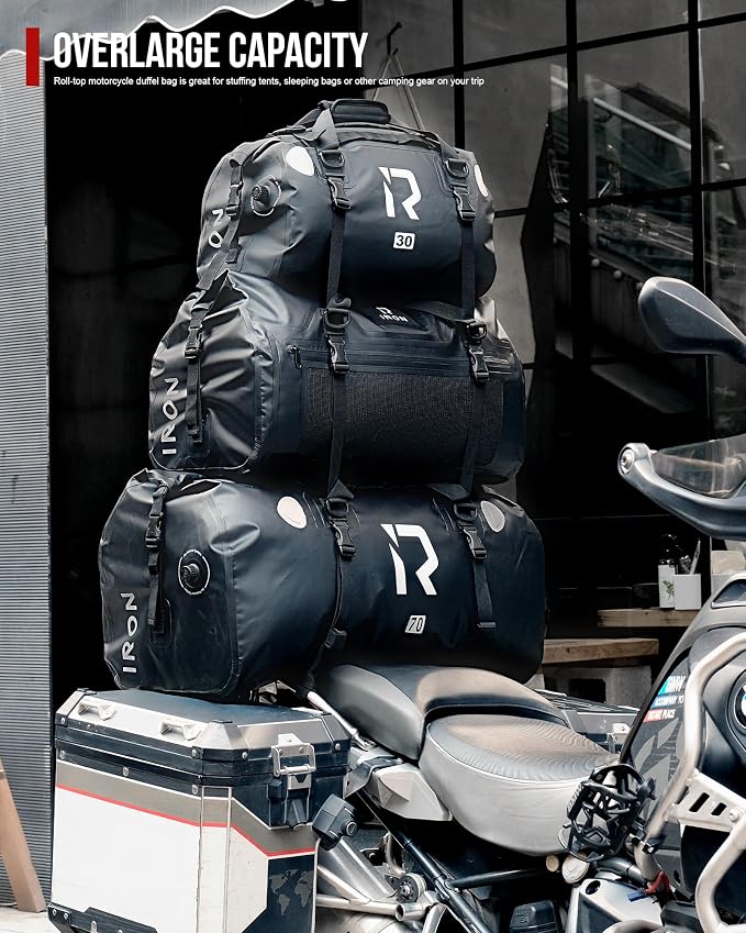 BORLENI Waterproof Motorcycle Dry Duffel Bag Luggage Tail Bag - Image 6