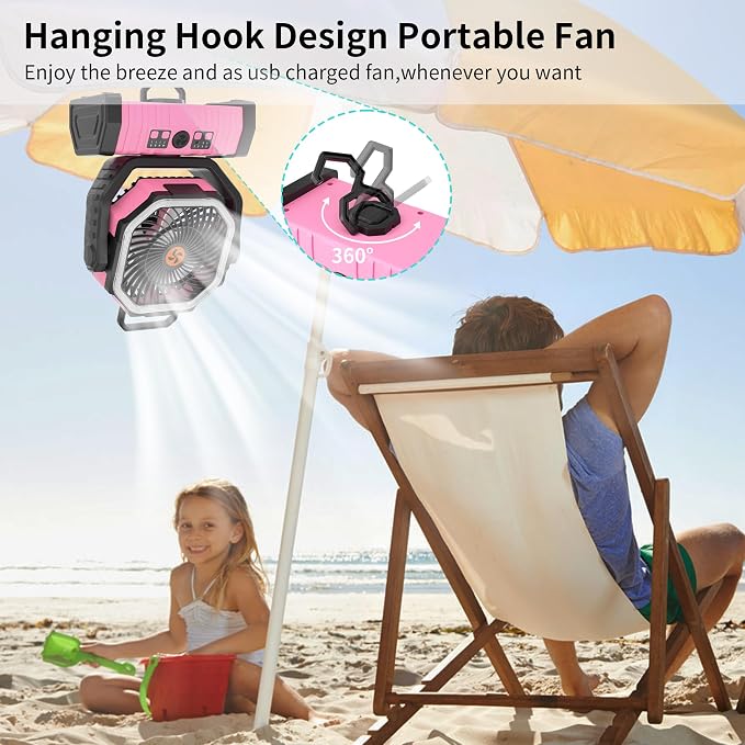 20000mAh Camping Fan Battery Operated Fans Portable, Portable Rechargeable - Image 7