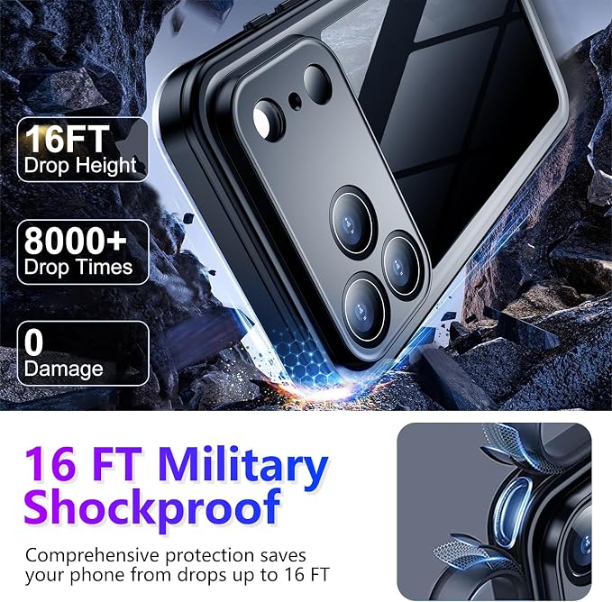 Temdan Compatible with iPhone 17 Pro Max Case, Waterproof Built-in Screen & - Image 3