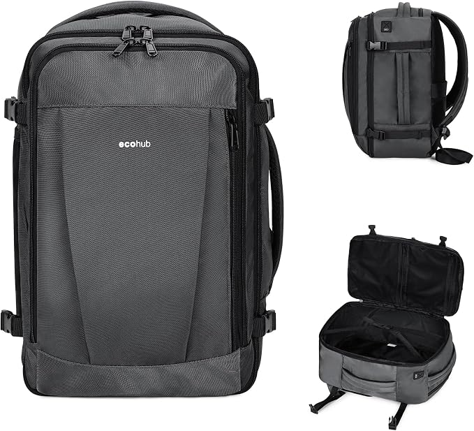 ECOHUB Travel Backpack 18x14x8 Spirit Airlines Personal Item Bag Carry On by ECOHUB