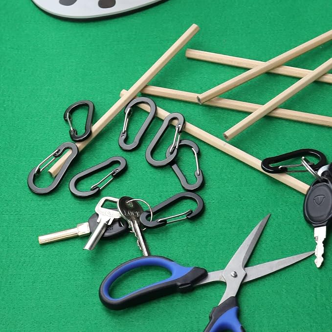 Mini Carabiner Clip Aluminum Lightweight D-Shape Spring - Image 3