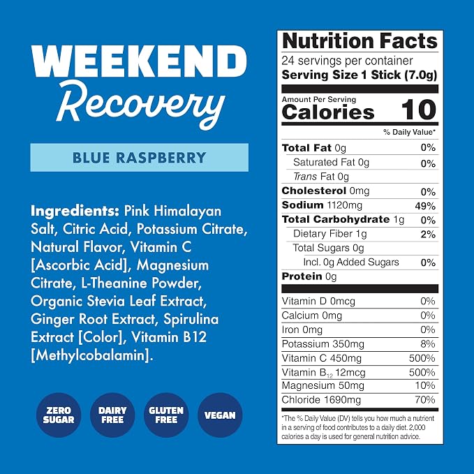 Waterboy Weekend Recovery | 3, 200mg Electrolyte Powder Packets | Ginger + - Image 4