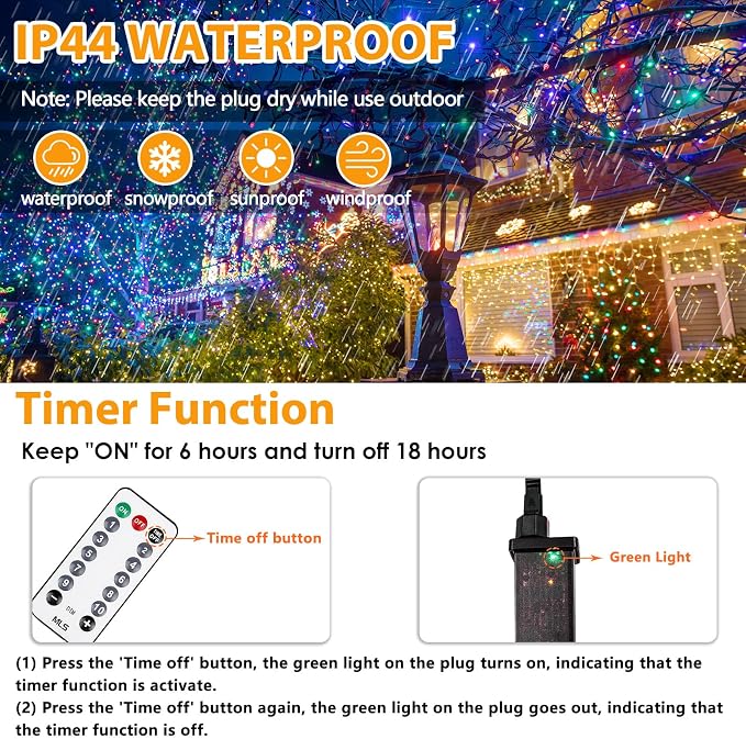 82FT 200 LED Color Changing Christmas String Lights - Image 5