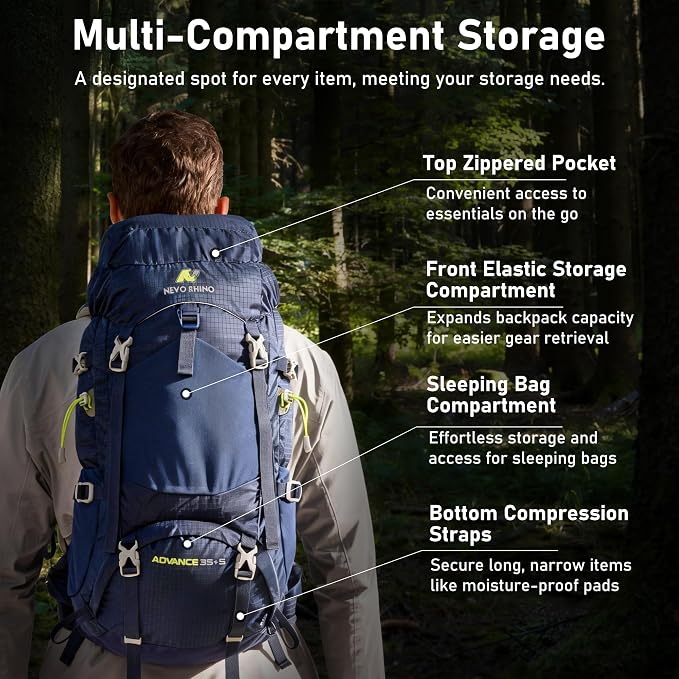 N NEVO RHINO 40L Internal Frame Hiking Backpack - Image 4