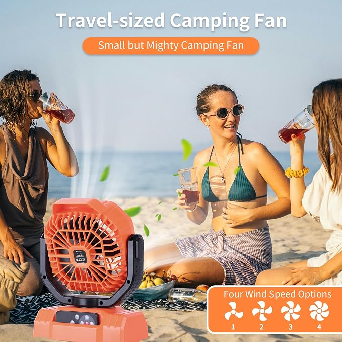 AVV 20000mAh High Speed Portable Camping Rechargeable Fan - Image 2