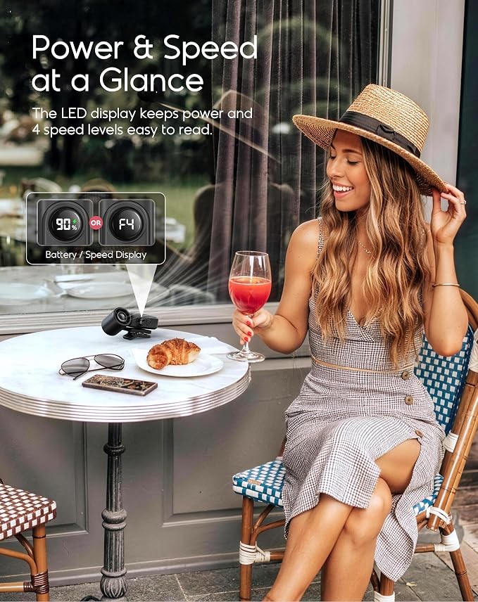 Portable Clip-On Mini Fan, Hands-Free, Turbo Personal Handheld Fans - Image 7