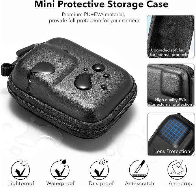 OSMO Action 5 Pro Accessories, PU Portable Mini Carrying Bag Case, Lens Screen - Image 2