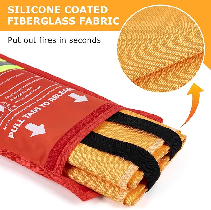 Emergency Fire Blanket, Flame Retardant Fire Blankets Emergency - Image 6