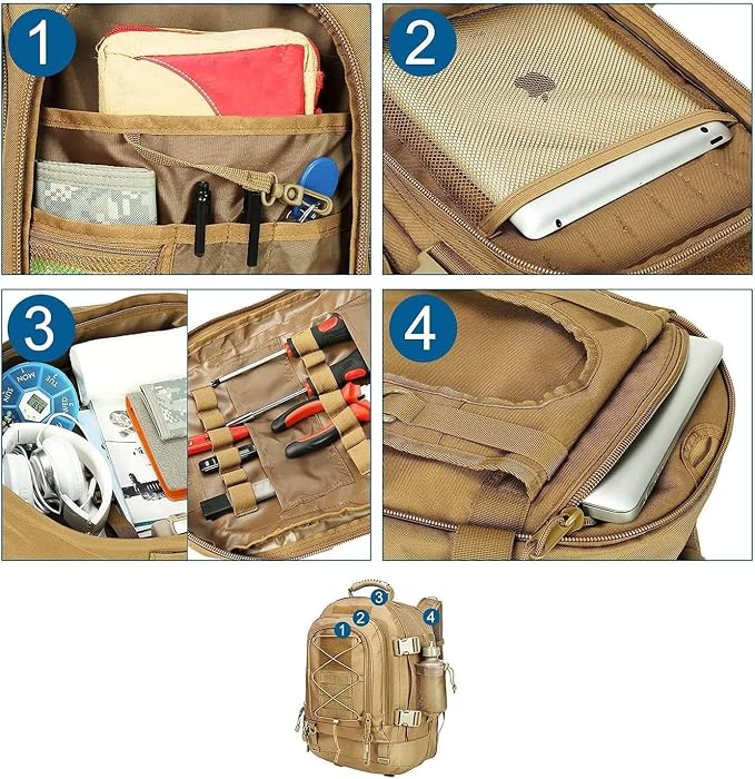 Large Military Bug Out Bag 3 Day Pack Expandable Backpack Army Daypack - Image 8