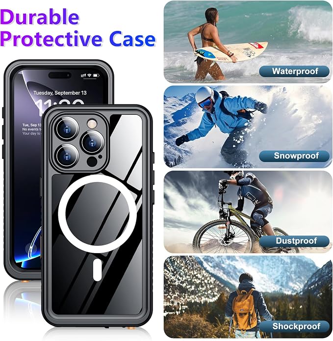 Temdan Compatible with iPhone 16 Pro Case Waterproof, Compatible with MagSafe - Image 6