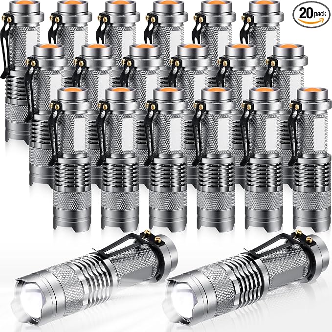 Fumete 20 Pieces LED Flashlight Mini 3 Mode Tactical Torch Small Water by Fumete