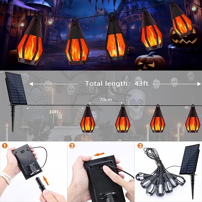 Solar String Lights for Outside, 33Ft Solar Patio Lights - Image 6