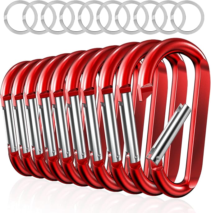 sprookber 3" Carabiner Clip Keychain, D Ring Caribeaner Clip, Key Clip by Sprookber