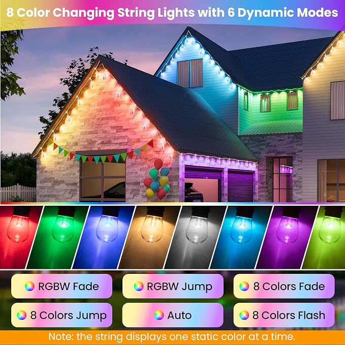 Larkvue 96FT RGBW Outdoor String Lights - Image 2