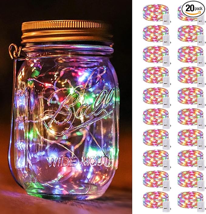20 Pack Multi-Color LED Fairy Lights Battery Operated, 7FT 20 LED Waterproof by Adamonda