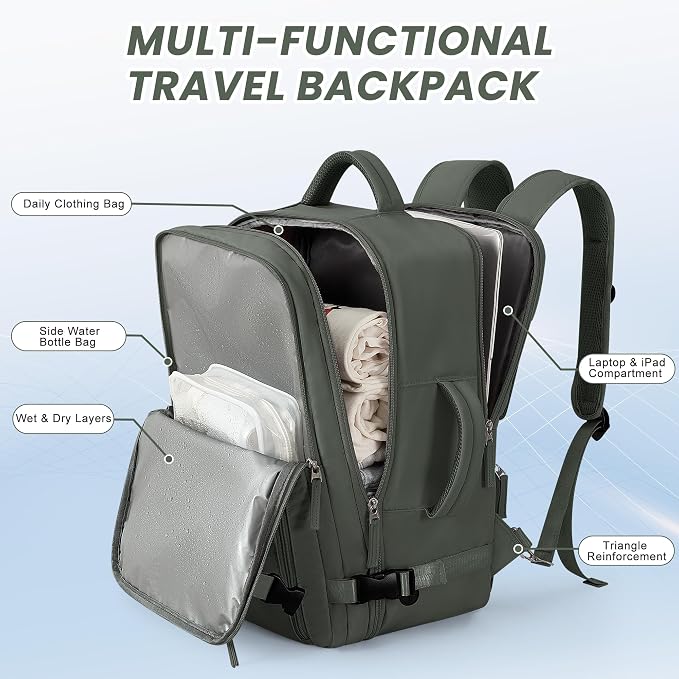 Beraliy Travel Backpack for Men Women, Carry On Backpack, 16 Inch Laptop - Image 3