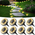 Peasur Mini Solar Ground Lights, 8 Pack Flat Solar Disc Lights Outdoor by Peasur
