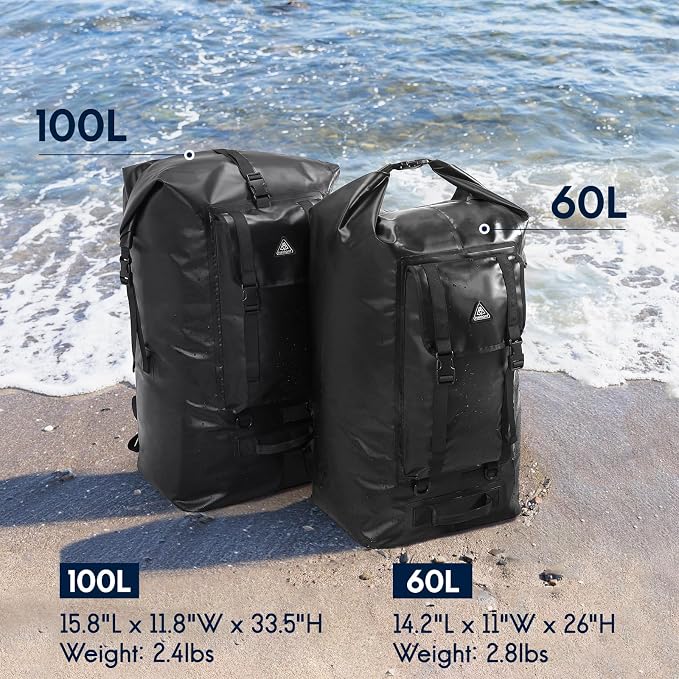 Haimont Waterproof Backpack Roll Top Dry Bag Kayak Dry Backpack - Image 6