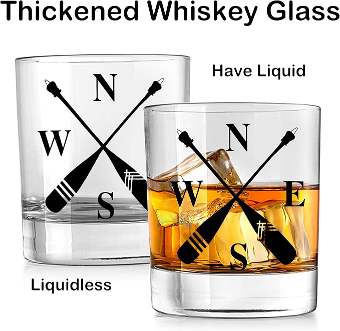 Nogrit Lake House Decor Whiskey Glasses 10 Oz, Beach Wine Old Fashioned Rocks - Image 5