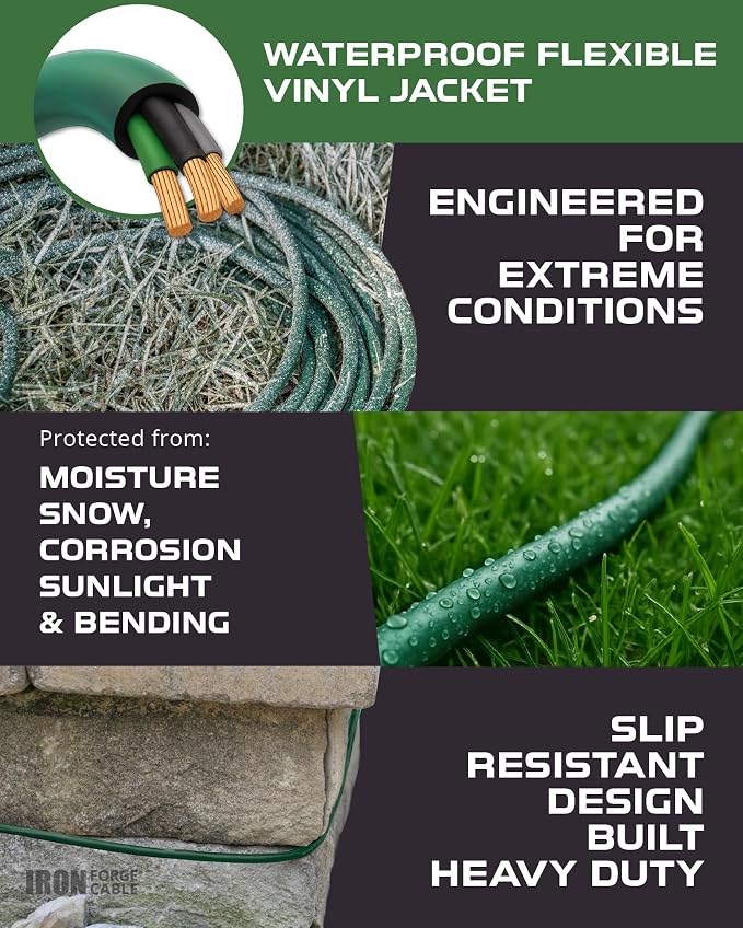 Iron Forge Cable 75ft Green Outdoor Extension Cord - Image 4