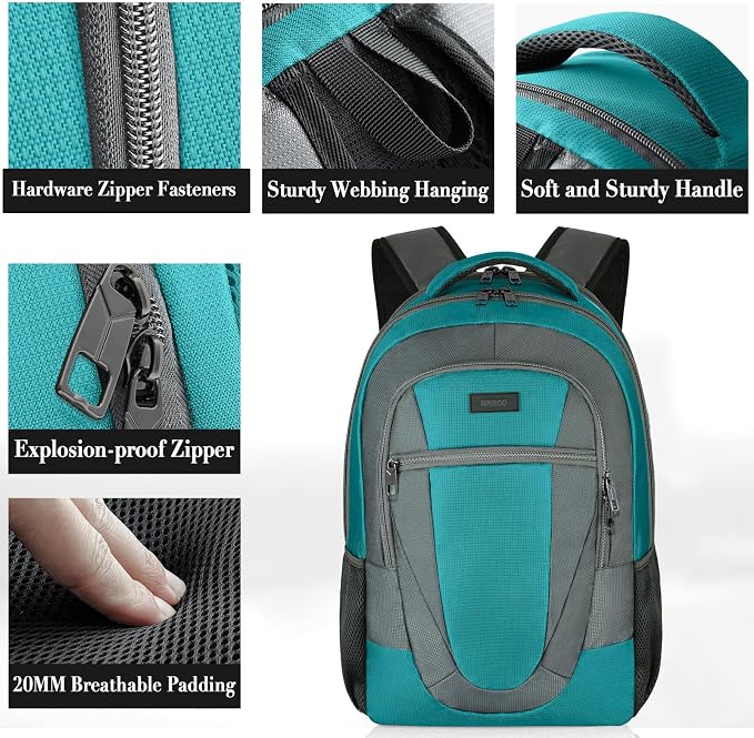 BIKROD Teal Backpack for Woman and Men, Travel Laptop School Backpack for Teens - Image 2