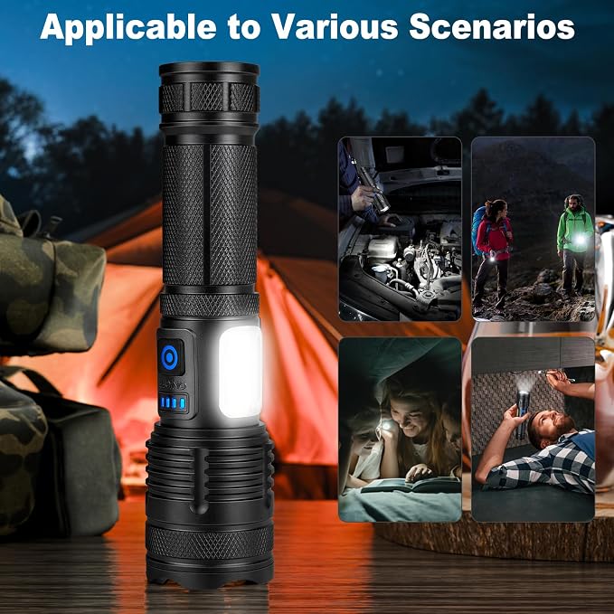 KINGCAESAR 3 Pack Rechargeable Flashlights 90, 000 High Lumen, Ultra Bright LED - Image 7