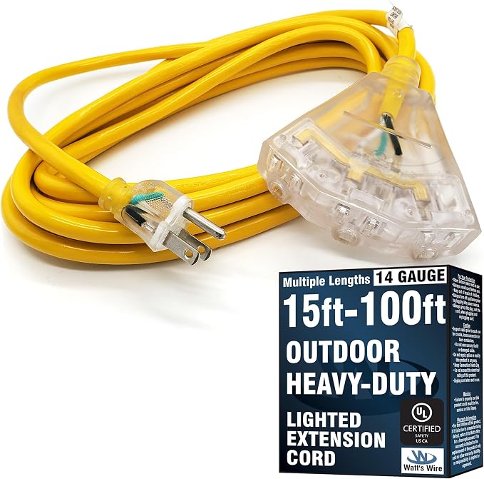 15 ft Outdoor Extension Cord Waterproof by WattsWire