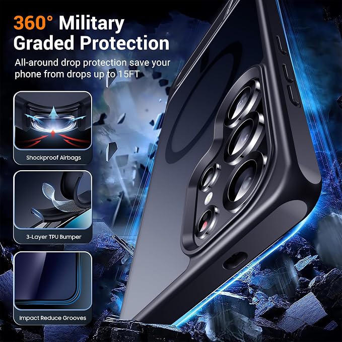 Temdan Designed for Samsung Galaxy S25 Ultra Case Magnetic, Slim Thin Phone - Image 4