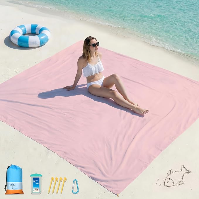 Famstar Beach Blanket Oversized Extra Large 78" X 81", Waterproof Sandproof by Famstar