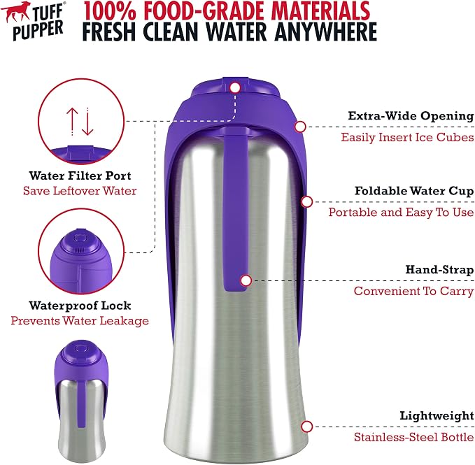 PupFlask Large Dog Water Bottle | 27 or 40 OZ Stainless Steel | Convenient Dog - Image 5