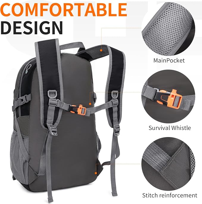 40L Hiking Backpack Lightweight Daypack Waterproof Travel Camping Backpack - Image 4