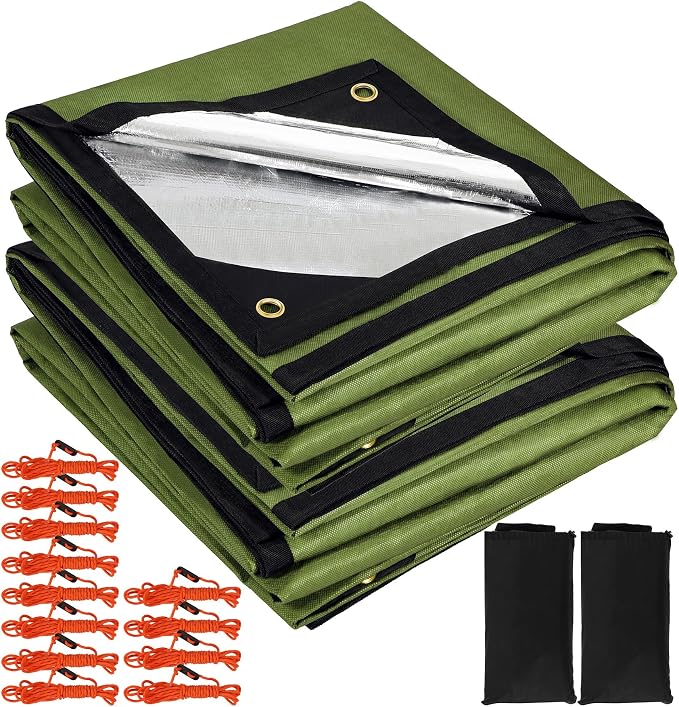RedSwing 2-Pack Heavy Duty Survival Blanket, Waterproof Emergency Thermal Tarp by RedSwing