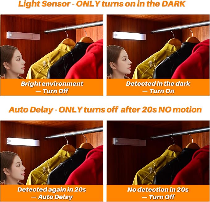 STAR-SPANGLED Under Cabinet Lighting Rechargeable, 8 inch Motion Sensor Lights - Image 5