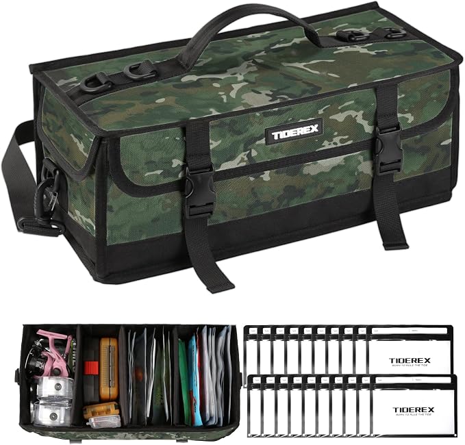 Large Fishing Tackle Bag for Soft Plastic Baits Storage, Fishing Gear Organizer by Unknown