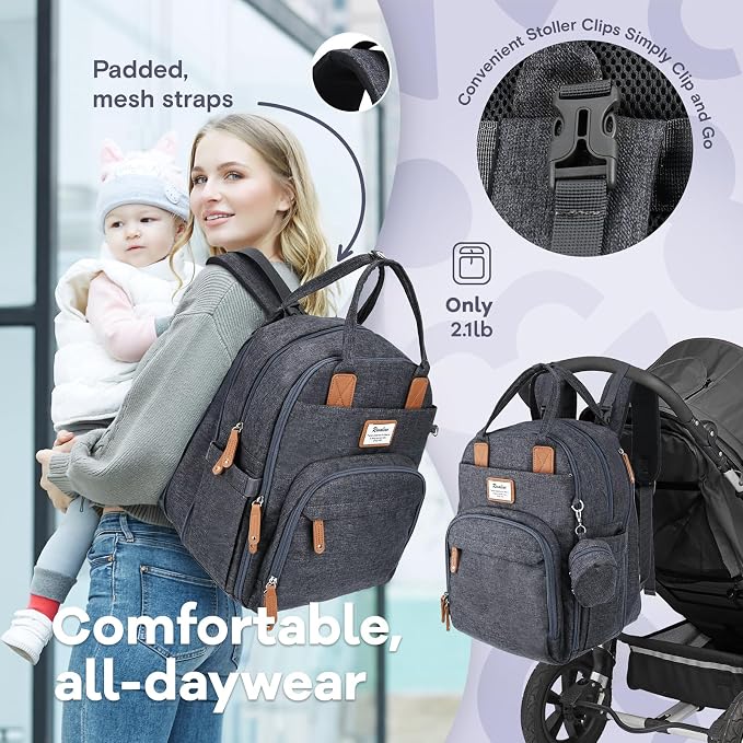 RUVALINO Diaper Bag Backpack-Expandable Baby Bag - Image 5