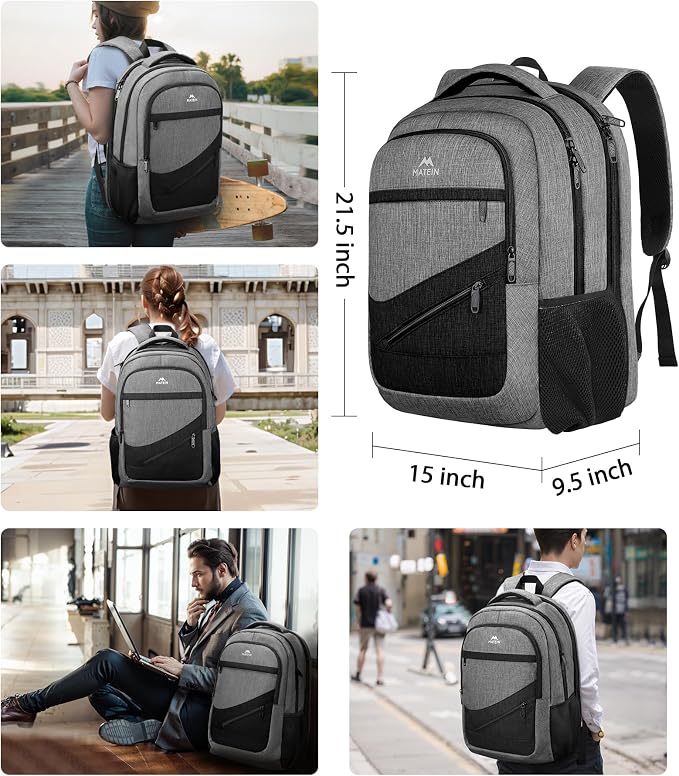 MATEIN Extra Large Laptop Backpack 18.4 Inch, Airplane Approved Travel Backpack - Image 6