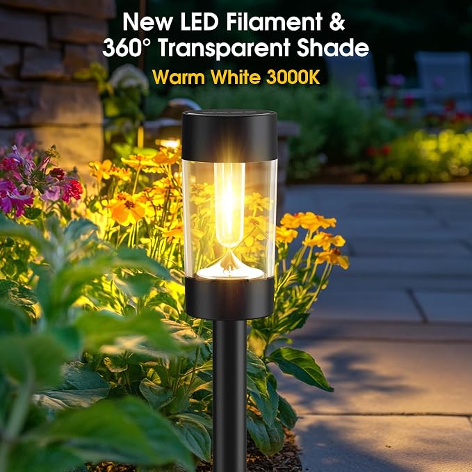 Eyrosa Solar Lights Outdoor, 12 Pack Waterproof Solar Landscape Lighting - Image 2