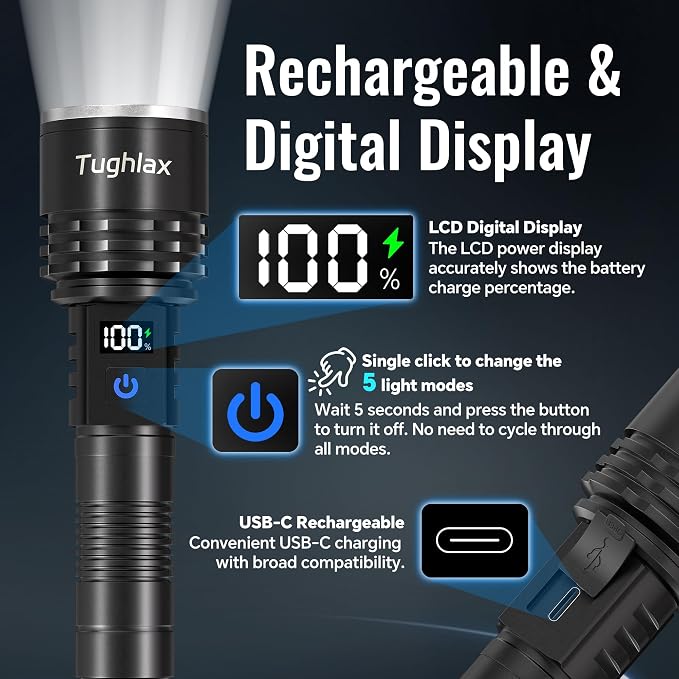 Rechargeable Flashlights High Lumens, 000 Lumens Super Bright LED Flashlight - Image 5