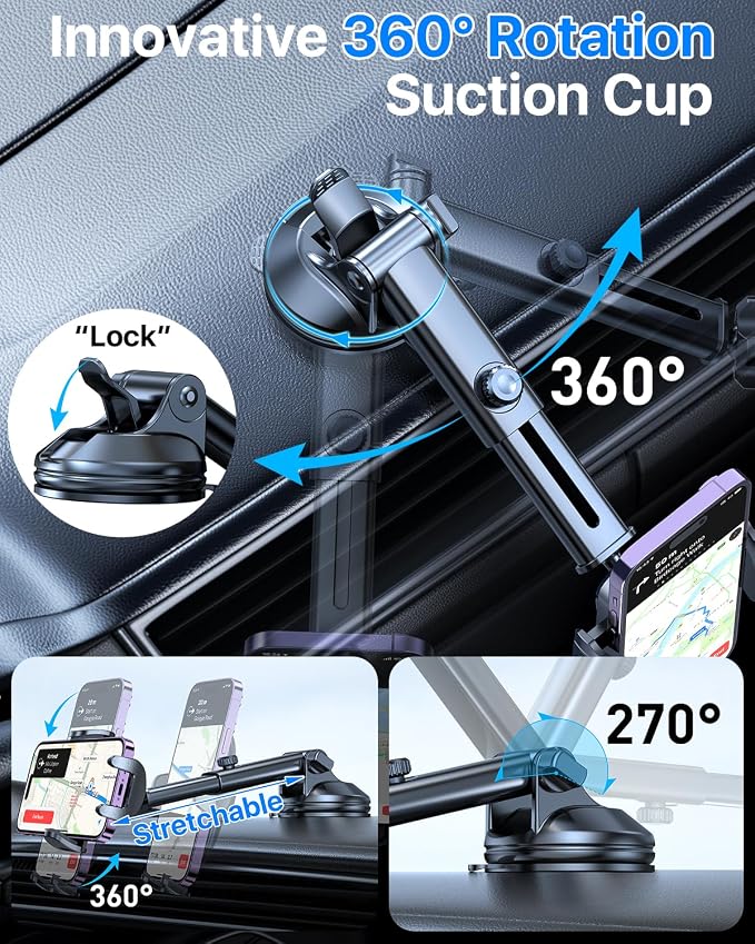 YRU Car Phone Holder Mount Dashboard Cell Phone Holder - Image 6