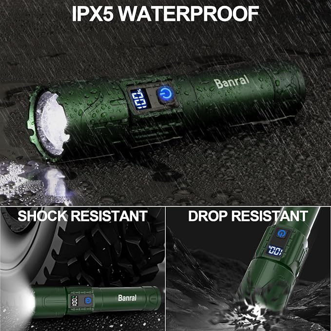 Rechargeable Tactical Flashlights 2000 High Lumens - 5000mAh Super Bright LED - Image 9