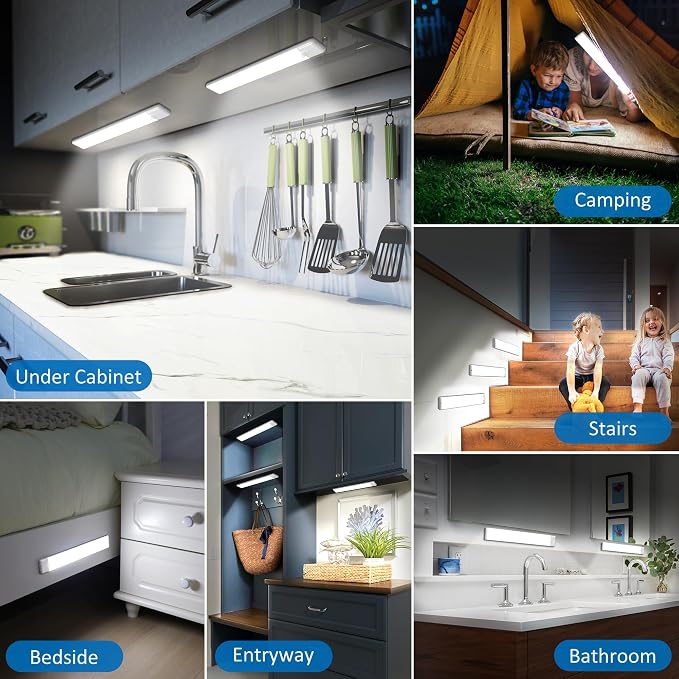 Motion Sensor Under Cabinet Lights, Magnetic Rechargeable Under Counter Closet - Image 9