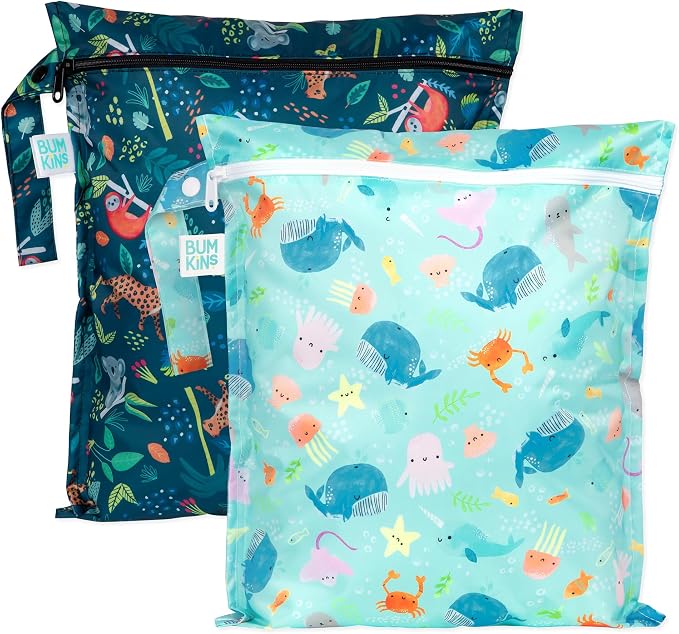 Bumkins - Waterproof Wet Bag - For Baby, Swim Suit, Cloth Diapers, Pump Parts by Bumkins