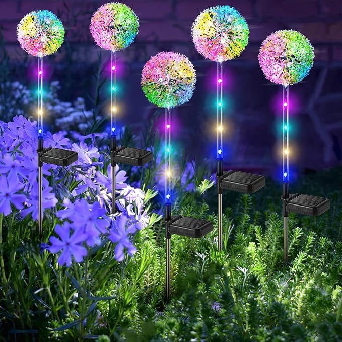 WdtPro Solar Lights Outdoor Garden Decor, 6 Pack Solar Flower Lights, 2 Modes - Image 8