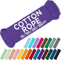 TECEUM Cotton Rope 3/16” – 100 FT – Strong All-Purpose Braided Rope – Natural by TECEUM