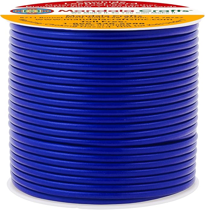 Mandala Crafts Round Genuine Blue Leather Cord - Image 2