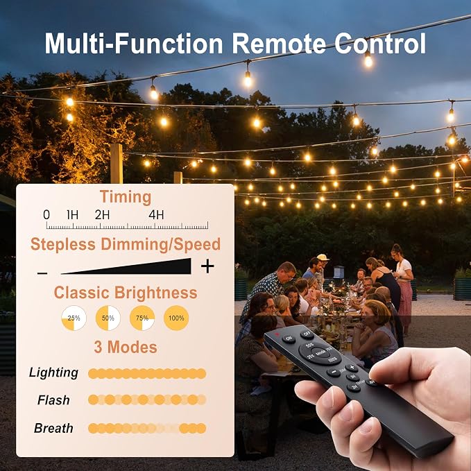 SUFEIMAS LED-Outdoor-String-Lights-Patio-Light-Outside 100FT Waterproof String - Image 5
