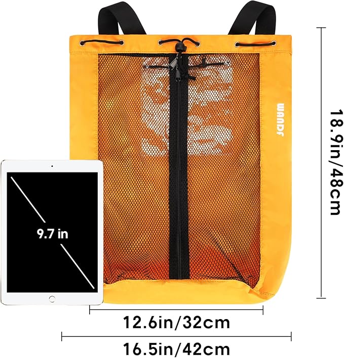 WANDF Swim Bag Mesh Drawstring Backpack Beach Backpack - Image 8