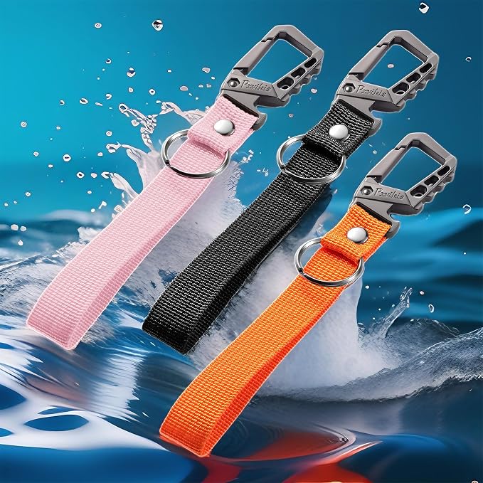 Metal heavy duty key chain carabiner clip bottle opener wrist lanyard ring car - Image 6